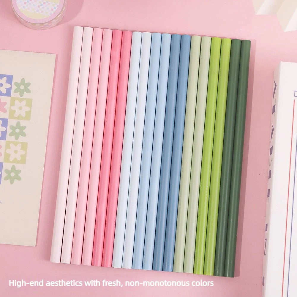 12-Piece Set of Gradient-Colored Pencils in a Box: Natural Wood Finish, Eco-Friendly, Pastel “Macaron” Colors