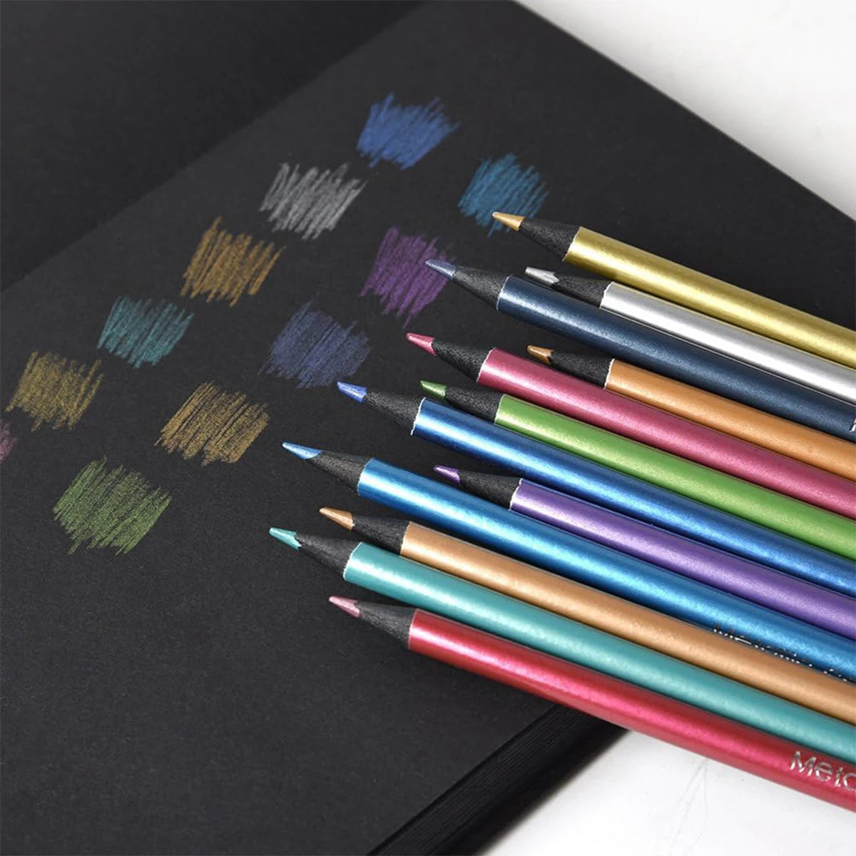12 Color Metallic Colored Pencils Drawing Sketching Pencil Set Colour Pencil For Profession Art Supplies Coloring School Pencil