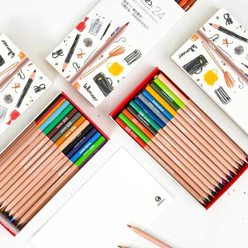 Erasable Colored Pencils Set 24/36/48 Colors Drawing Colored Pencil Hand-Painted Sketch Pen For Coloring Drawing Art Supplies